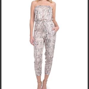 Lavender brown snake print jumpsuit